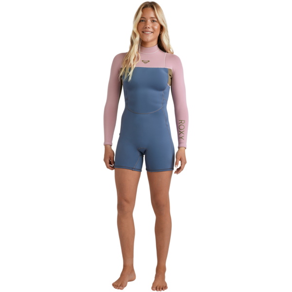 2026 Roxy Da Donna Prologue+ 2/2mm Manica Lunga Back Zip Muta Primaverile Muta 26BW243505 - Ash